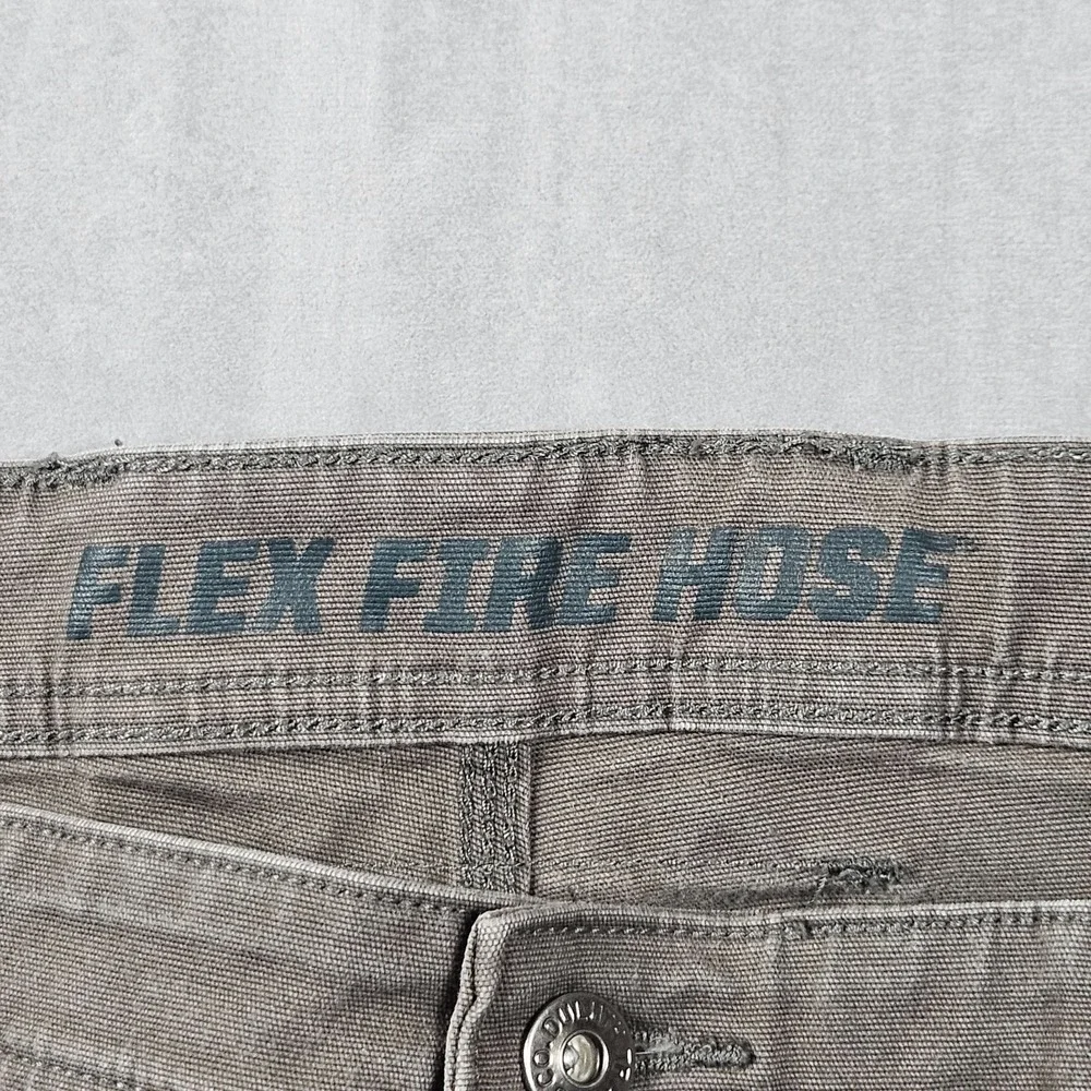 Duluth Trading Flex Fire Hose Pants Mens 40x30 (Fits 38x29) Gray Slim Fit